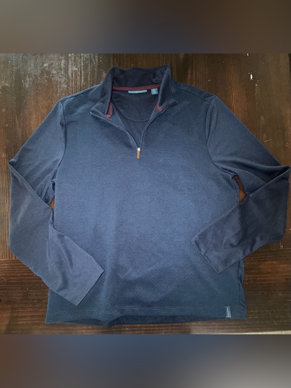 Perry Ellis Men's Navy Quarter-Zip Pullover Sweater